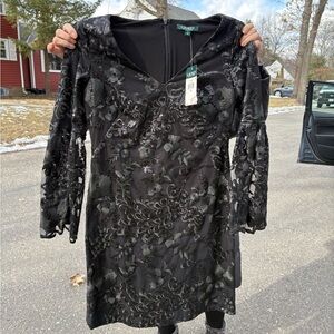 Ralph Lauren beaded floral dress size 8